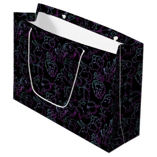 Zodiac Pattern. Luminous x4.b Black BG Large Gift Bag