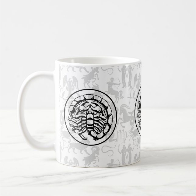 Zodiac Pattern Z02 - Scorpio.w Coffee Mug (Left)