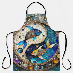 Zodiac - Pisces Fish Yin and Yang Apron