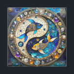 Zodiac - Pisces Fish Yin and Yang Magnet<br><div class="desc">You are viewing The Lee Hiller Photography Art and Designs Collection of Home and Office Decor,  Apparel,  Gifts and Collectibles. The Designs include Lee Hiller Photography and Mixed Media Digital Art Collection http://LeeHiller.com</div>
