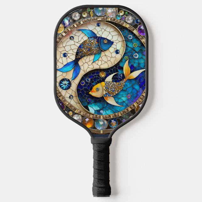 Zodiac - Pisces Fish Yin and Yang Pickleball Paddle (Front)
