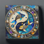 Zodiac - Pisces Fish Yin and Yang Plaque<br><div class="desc">You are viewing The Lee Hiller Photography Art and Designs Collection of Home and Office Decor,  Apparel,  Gifts and Collectibles. The Designs include Lee Hiller Photography and Mixed Media Digital Art Collection http://LeeHiller.com</div>
