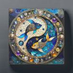 Zodiac - Pisces Fish Yin and Yang Plaque<br><div class="desc">You are viewing The Lee Hiller Photography Art and Designs Collection of Home and Office Decor,  Apparel,  Gifts and Collectibles. The Designs include Lee Hiller Photography and Mixed Media Digital Art Collection http://LeeHiller.com</div>