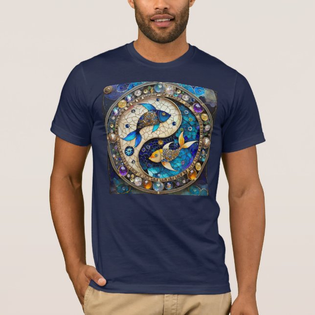 Zodiac - Pisces Fish Yin and Yang T-Shirt (Front)