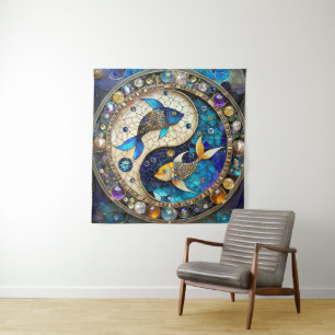 Zodiac - Pisces Fish Yin and Yang Tapestry