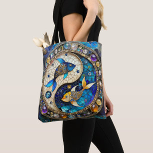 Zodiac - Pisces Fish Yin and Yang Tote Bag