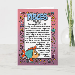 Zodiac - Pisces Fun Facts Card