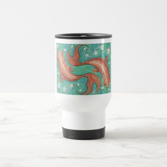 Zodiac Pisces travel/commuter mug (Center)