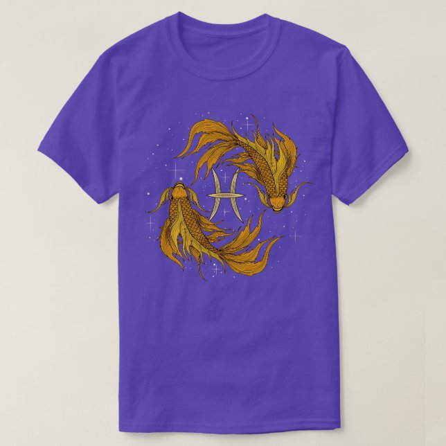 Zodiac Pisces Two Fish Birthday Gift T-Shirt (Design Front)