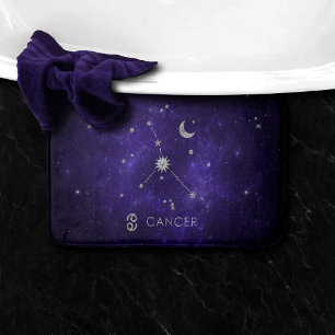 Zodiac Purple Cancer Cosmic Astrology Horoscope Bath Mat