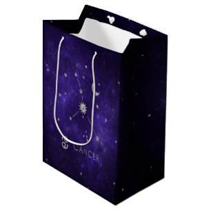 Zodiac Purple Cancer   Cosmic Astrology Horoscope Medium Gift Bag