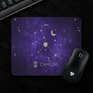 Zodiac Purple Cancer Cosmic Astrology Horoscope Mouse Pad