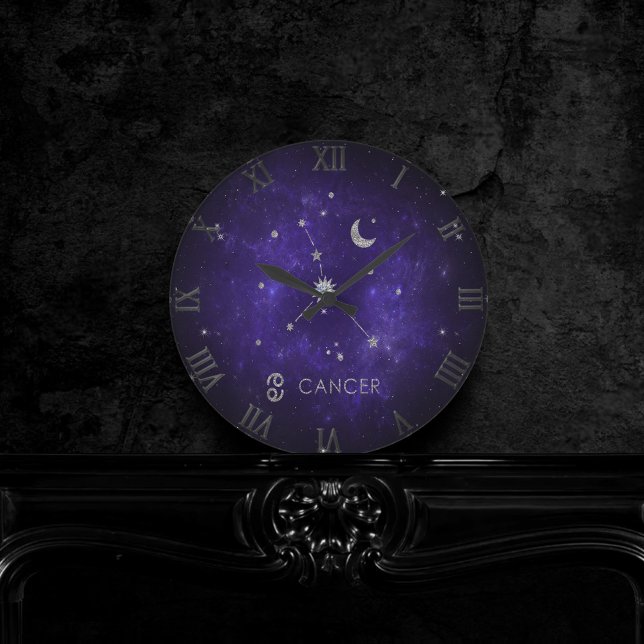 Zodiac Purple Cancer | Cosmic Astrology Horoscope Round Clock (Creator Uploaded)