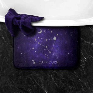 Zodiac Purple Capricorn   Astrology Horoscope Bath Mat