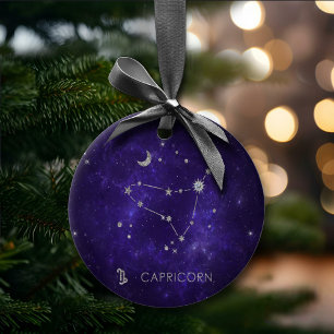Zodiac Purple Capricorn   Astrology Horoscope Ceramic Ornament