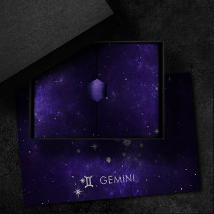 Zodiac Purple Gemini   Cosmic Astrology Horoscope Tissue Paper