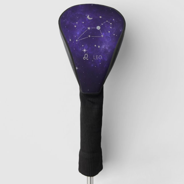 Zodiac Purple Leo | Cosmic Astrology Horoscope Golf Head Cover (Front)