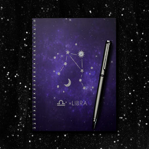 Zodiac Purple Libra   Cosmic Astrology Horoscope Notebook