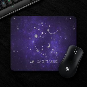 Zodiac Purple Sagittarius Astrology Horoscope Mouse Pad
