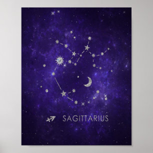 Zodiac Purple Sagittarius   Astrology Horoscope Poster