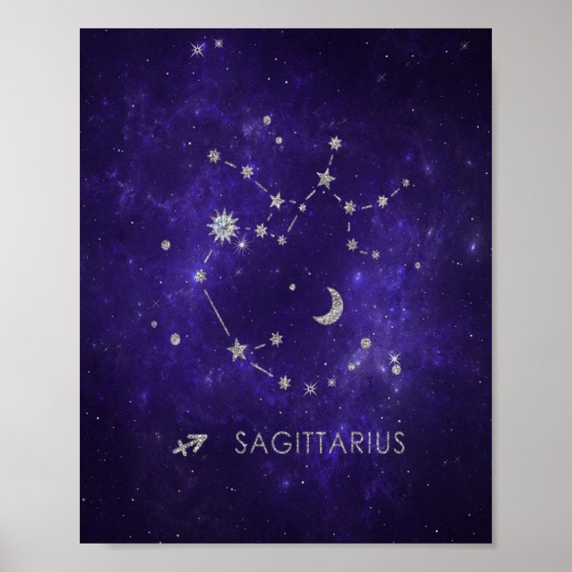 Zodiac Purple Sagittarius | Astrology Horoscope Poster (Front)