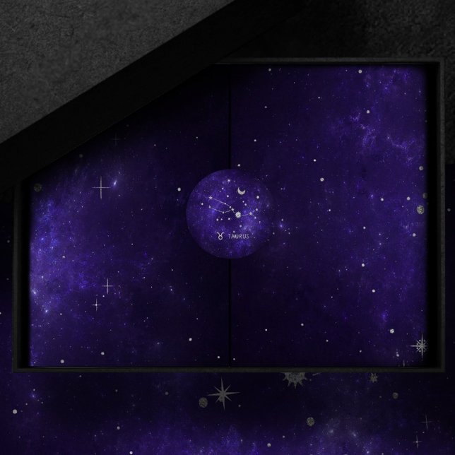 Zodiac Purple Taurus | Cosmic Astrology Horoscope Classic Round Sticker (Creator Uploaded)