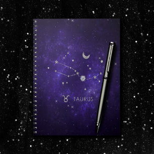 Zodiac Purple Taurus   Cosmic Astrology Horoscope Notebook