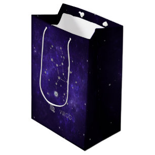 Zodiac Purple Virgo   Cosmic Astrology Horoscope Medium Gift Bag