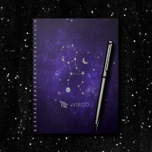 Zodiac Purple Virgo   Cosmic Astrology Horoscope Notebook