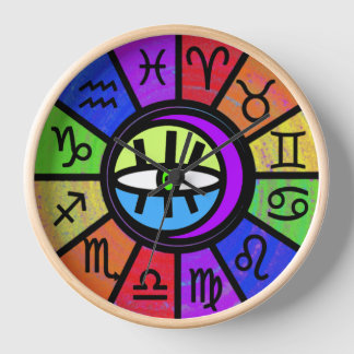 Zodiac Round Acrylic Clock