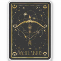 Zodiac Sagittarius Astrology Black & White Sticker