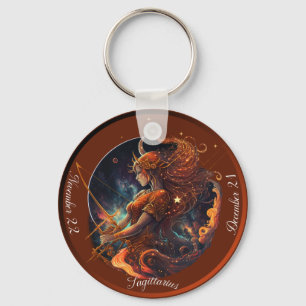 Zodiac Sagittarius Customise NAME, DATE Key Ring