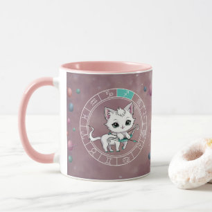 Zodiac Sagittarius Cute Cat Wheel Planet Astrology Mug