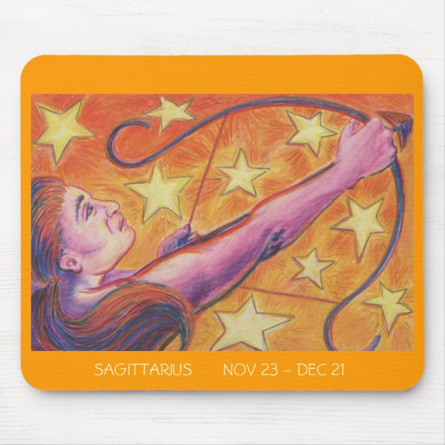 Zodiac Sagittarius mousepad dates (Front)