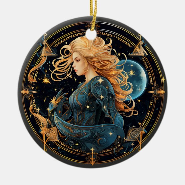 Zodiac Sagittarius Personalised Astrology Ornament (Front)