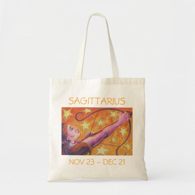 Zodiac Sagittarius tote bag text (Front)