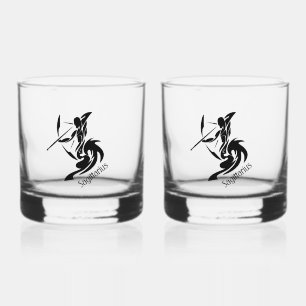 Zodiac Sagittarius Whiskey Glass