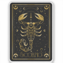 Zodiac Scorpio Astrological Black & Gold Sticker