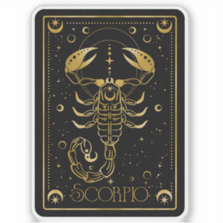 Zodiac Scorpio Astrological Black & Gold Sticker