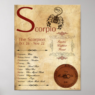 ZODIAC SCORPIO  Birth Sign POSTER