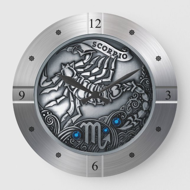Zodiac ~ Scorpio ~ Celestial ~ Western Astrology ~ Large Clock (Front)