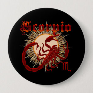 Zodiac Scorpio-Design-1 View Below Hints 10 Cm Round Badge
