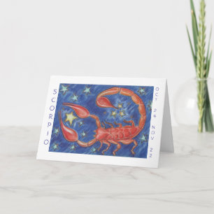 Zodiac Scorpio 'Happy Birthday' card white border