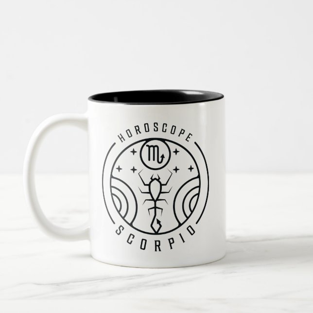 Zodiac SCORPIO Horoscope Design Two-Tone Coffee Mug (Left)