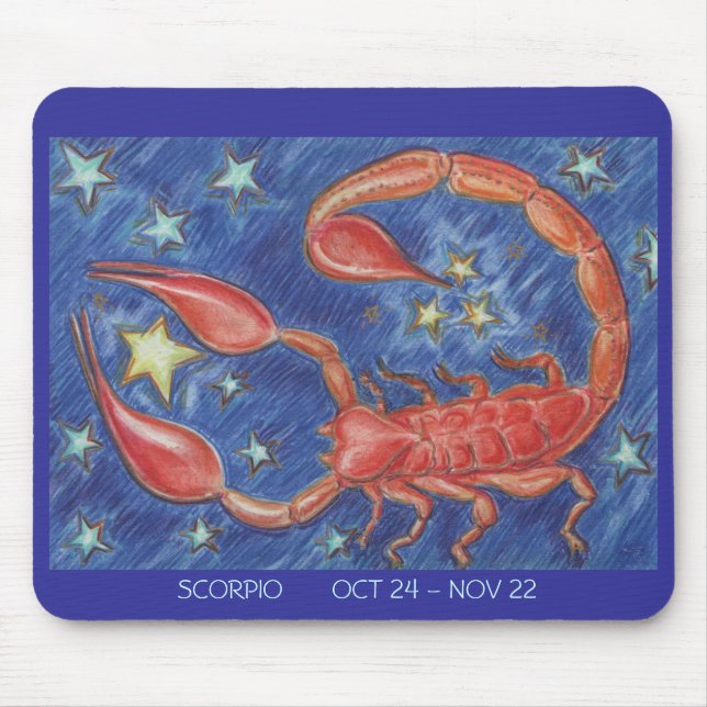 Zodiac Scorpio mousepad dates (Front)