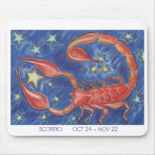 Zodiac Scorpio mousepad white border