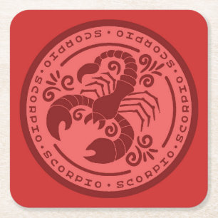 Zodiac Scorpio Square Paper Coaster