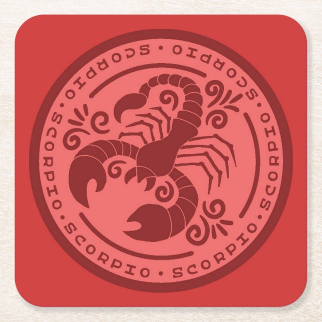 Zodiac Scorpio Square Paper Coaster (Front)