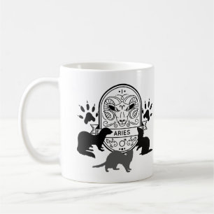 Zodiac Sign and Matching Pets. Aries.Ferret.w Coffee Mug