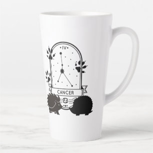 Zodiac Sign and Matching Pets. Cancer - Hedgehog.w Latte Mug